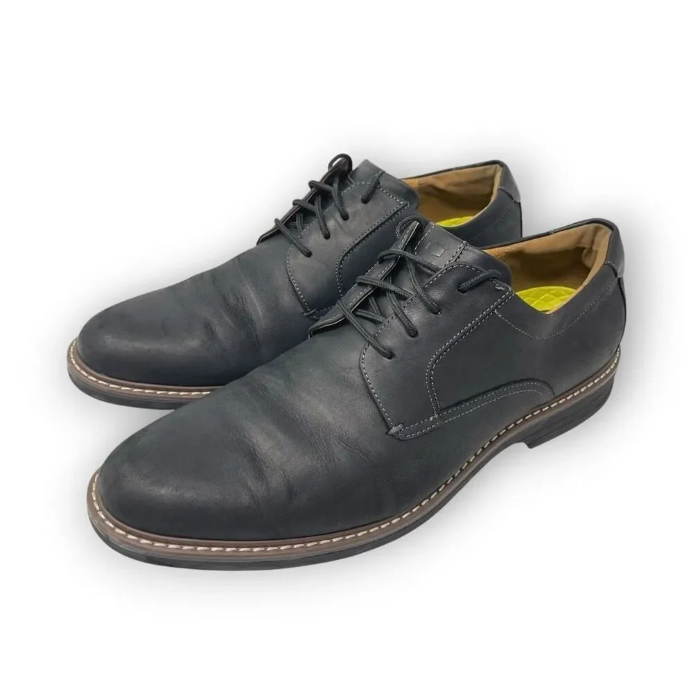 Florsheim Norwalk Plain Toe Oxford Black Leather Loafers Dress Shoes Men’s 13